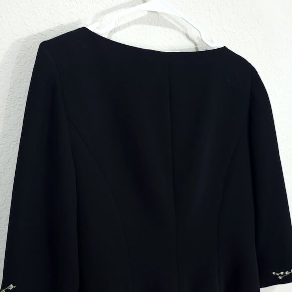 Drapers and Damons Blazer Womens Size 10  Black Cropped Embroidered Fitted - Picture 10 of 11
